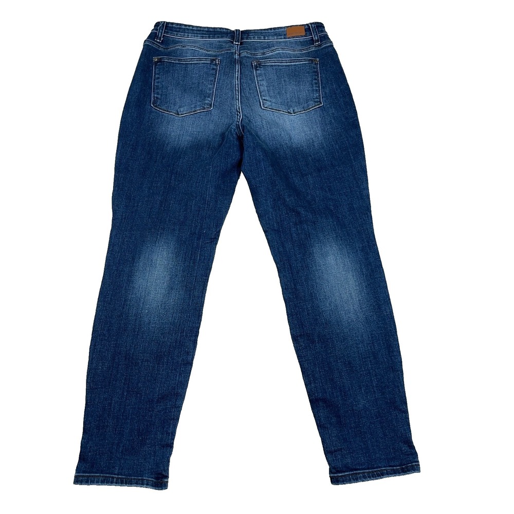 Judy Blue Jeans Women‎ 15 32 Slim Fit Straight Leg Dark Wash High Rise Faded - Picture 2 of 13